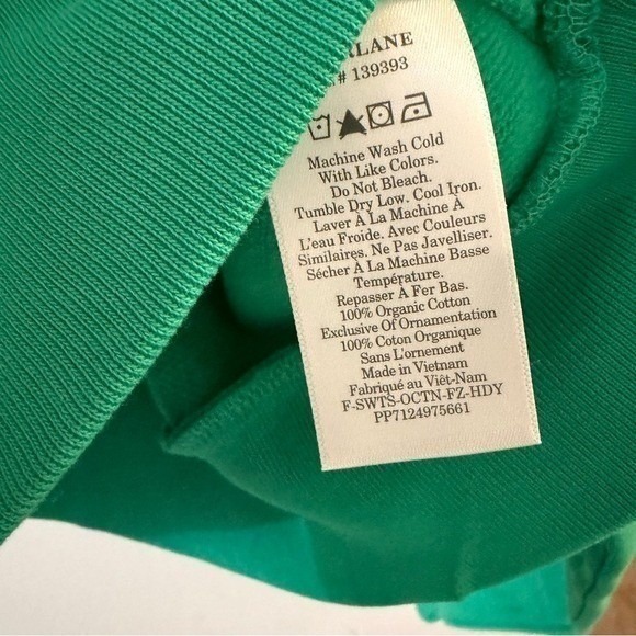 Everlane The Track Organic Cotton Hoodie Mint Green organic cotton sz S NWT - Picture 11 of 15